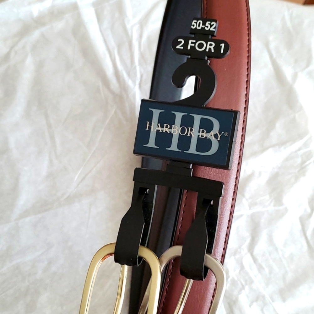 Harbor Bay 2 for 1 Men's Belts - 50"-52"